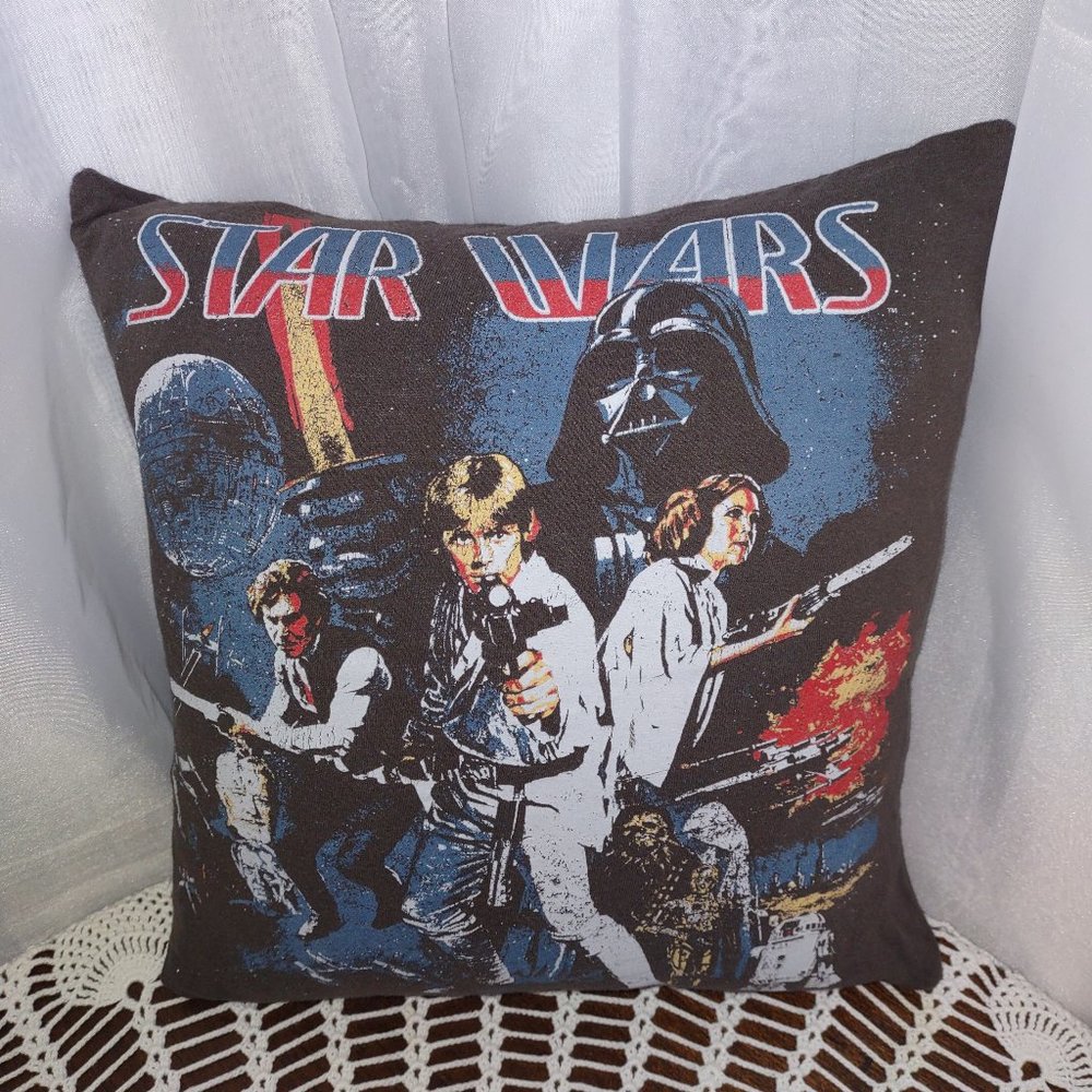 Rag Frog Revival Throw pillow cover Upcycled from a T-shirt size 12"x12"
